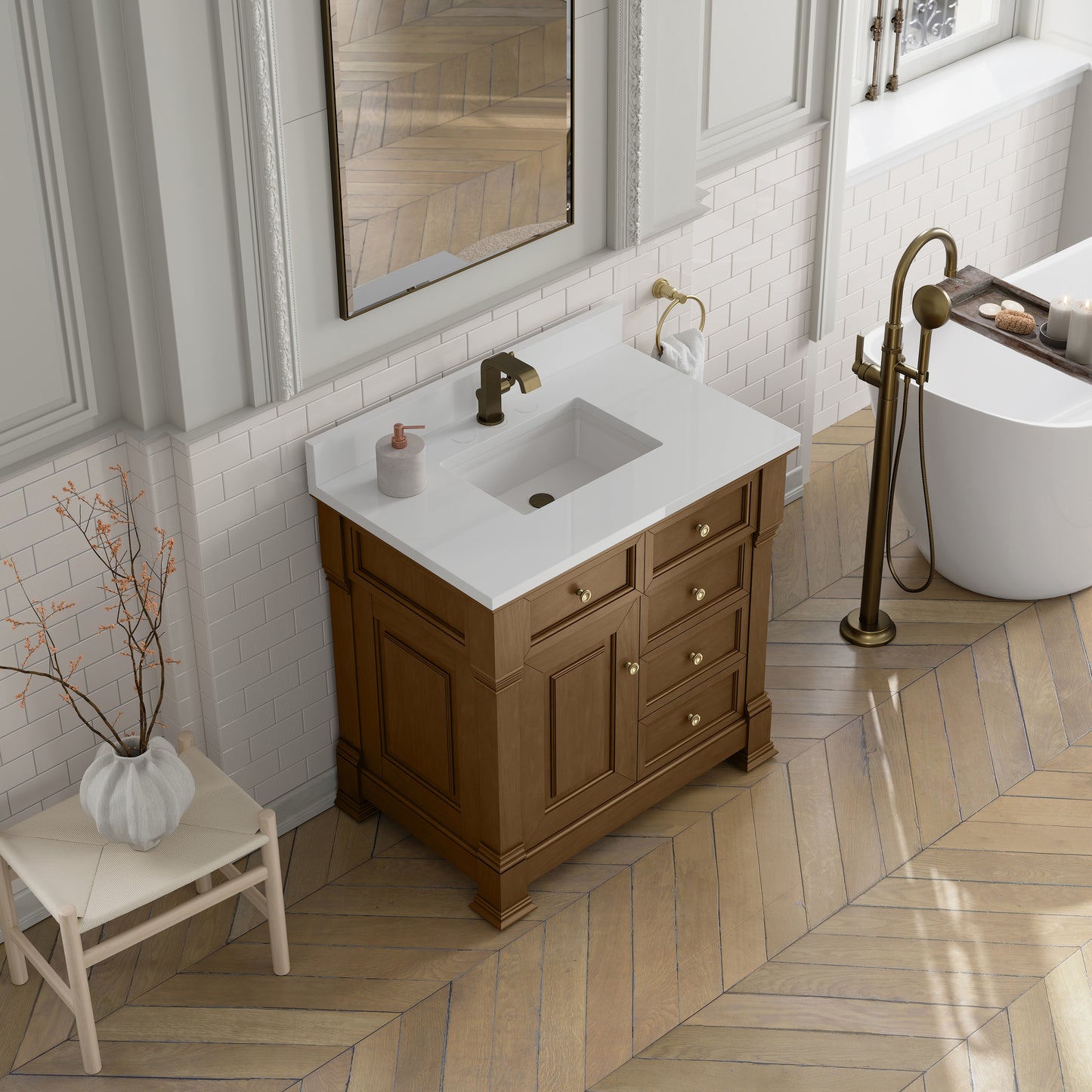 James Martin Brookfield 36" Single Vanity with 3 CM Countertop - Luxe Bathroom Vanities