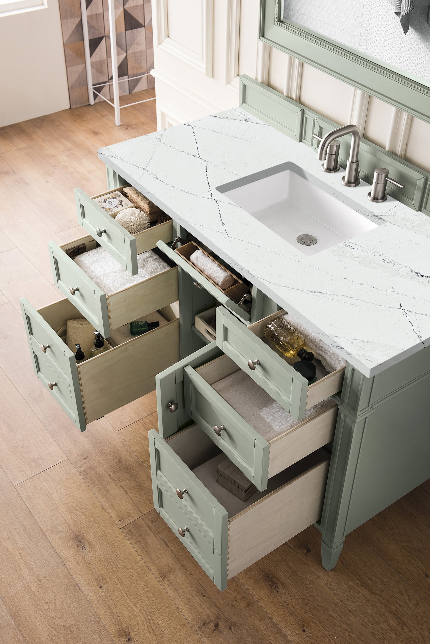 James Martin Brittany 48" Single Vanity with 3 CM Countertop & FreePower Wireless Charger