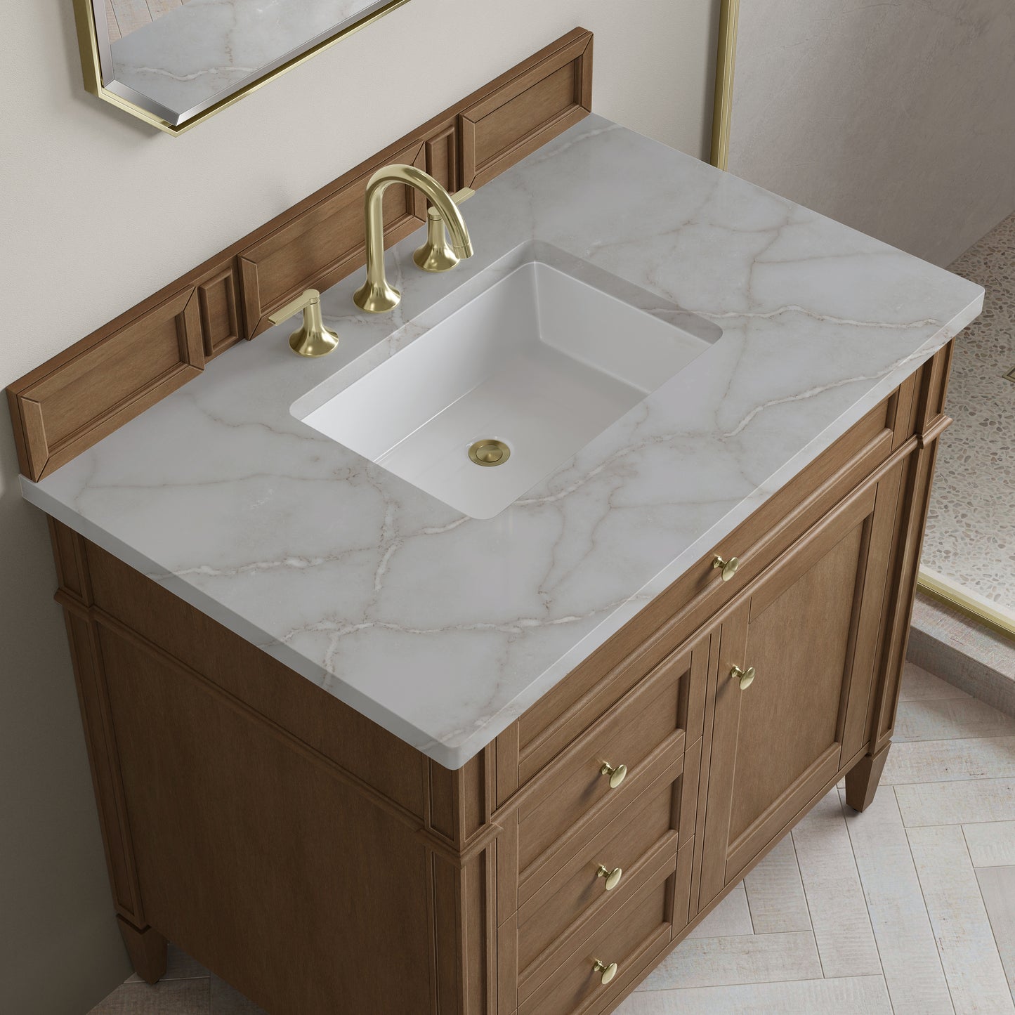 James Martin Brittany 36" Single Vanity with 3 Countertop