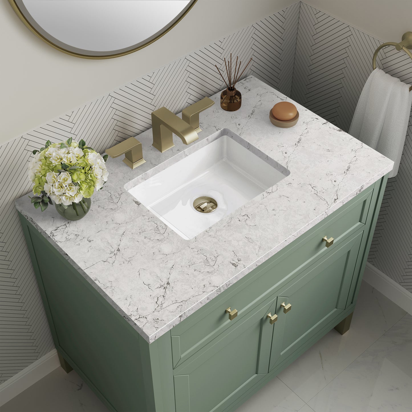 James Martin Chicago 36" Single Vanity with 3 CM Countertop