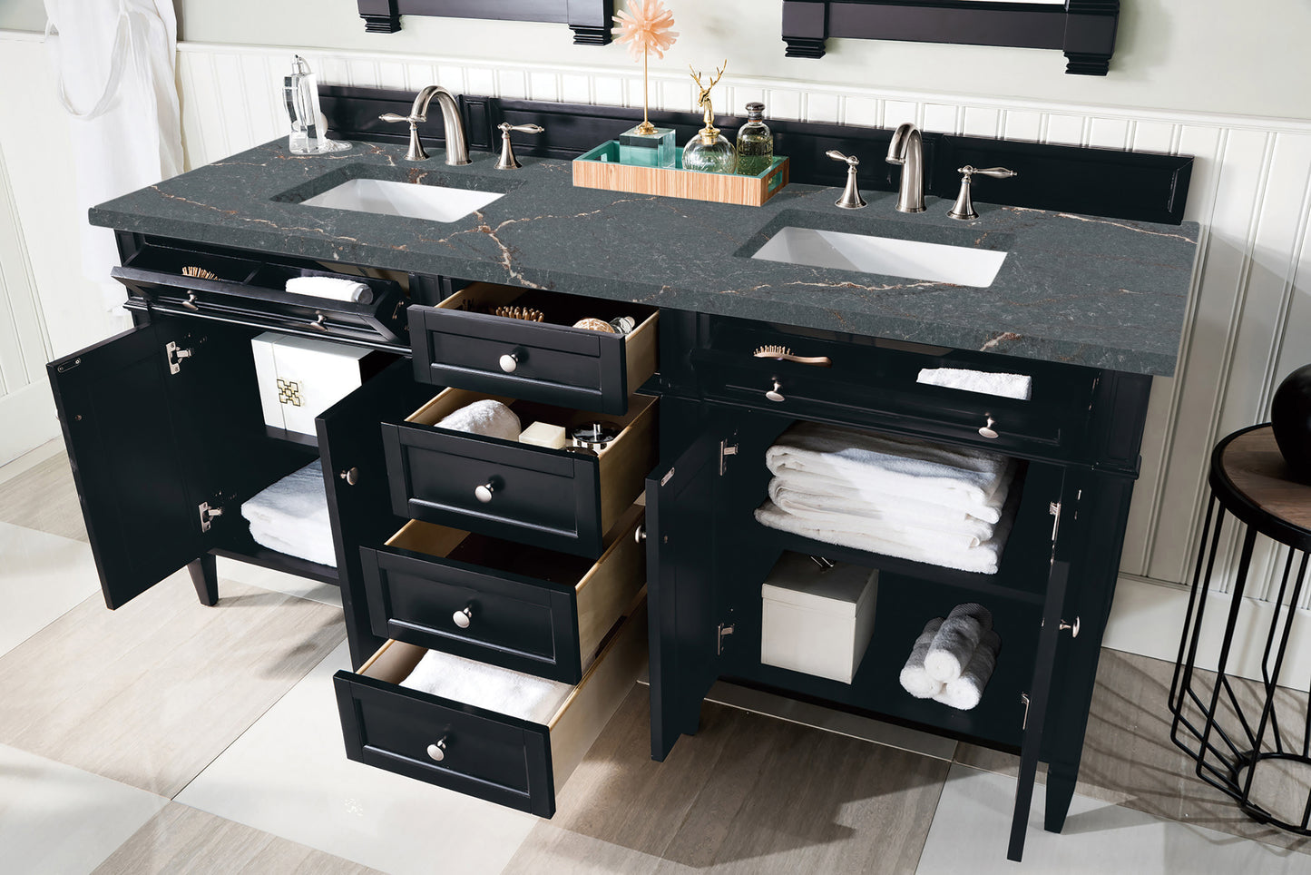 James Martin Brittany 72" Double Vanity with 3 CM Countertop