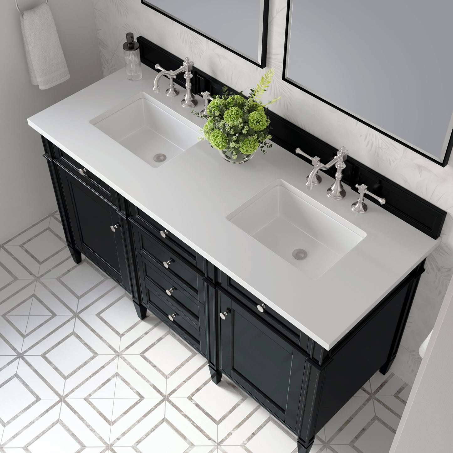 James Martin Brittany 60" Double Vanity with 3 CM Countertop