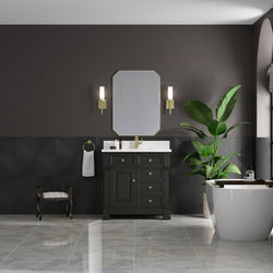 James Martin Brookfield 36" Single Vanity, Black Onyx with 3 CM Countertop - Luxe Bathroom Vanities