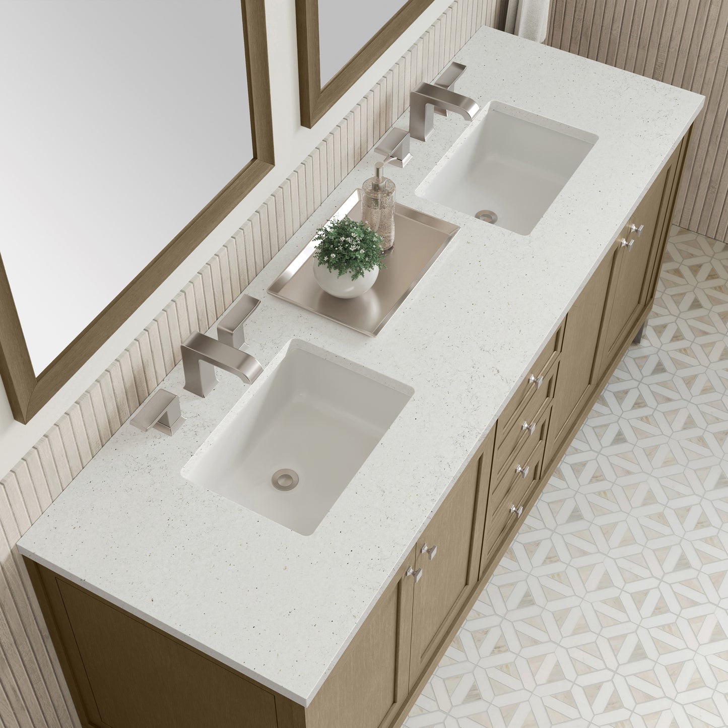 James Martin Chicago 72" Double Vanity with 3 CM Countertop