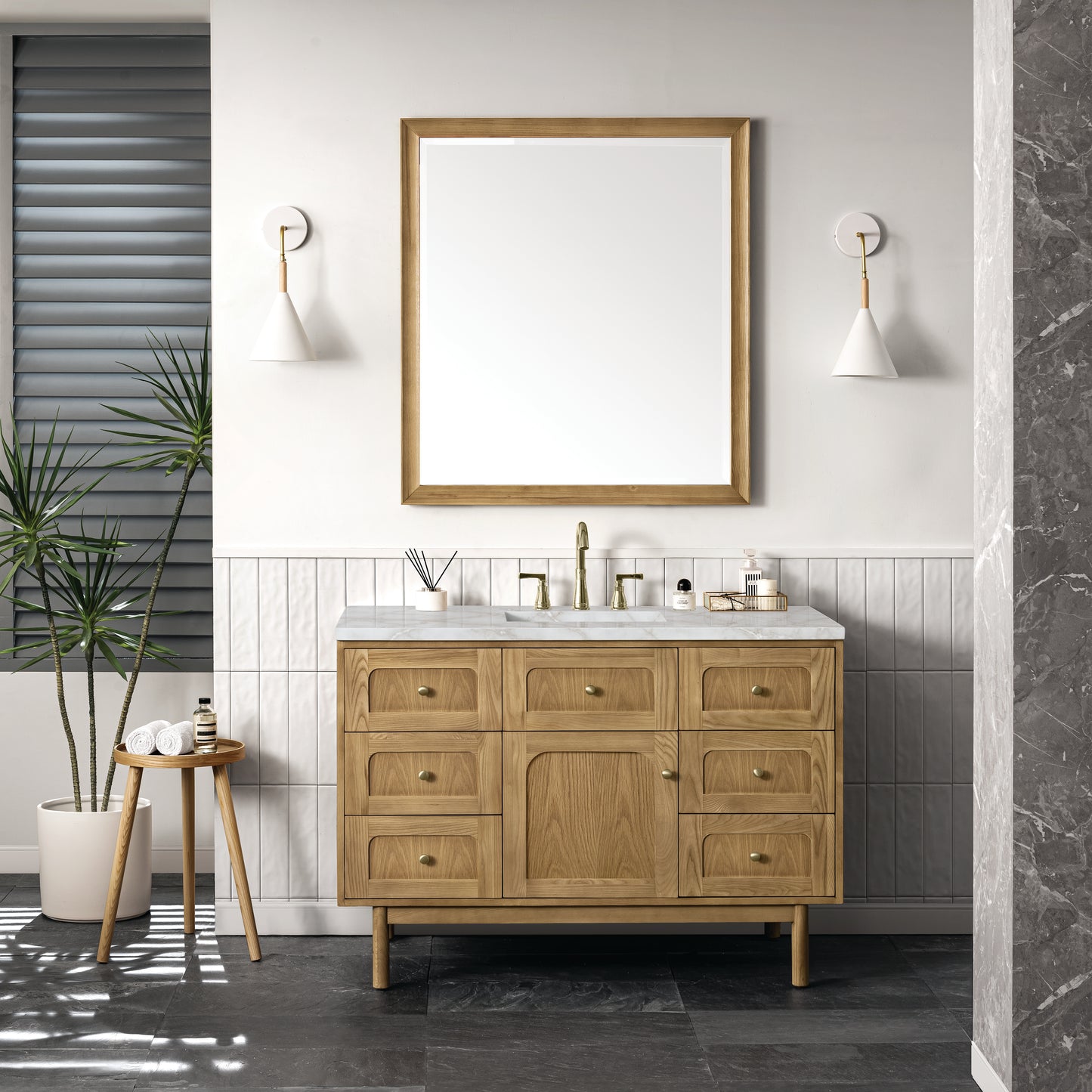 James Martin Laurent 48" Single Vanity with 3 CM Countertop & FreePower Wireless Charger