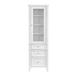 James Martin Brittany Linen Cabinet, Bright White