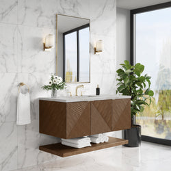 James Martin Marcello 48" Single Vanity, Chestnut with 3CM Top - Luxe Bathroom Vanities