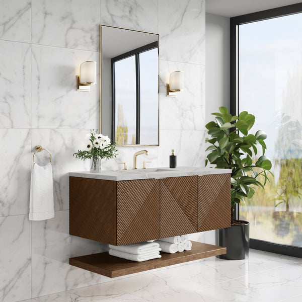 James Martin Marcello 48" Single Vanity, Chestnut with 3CM Top - Luxe Bathroom Vanities