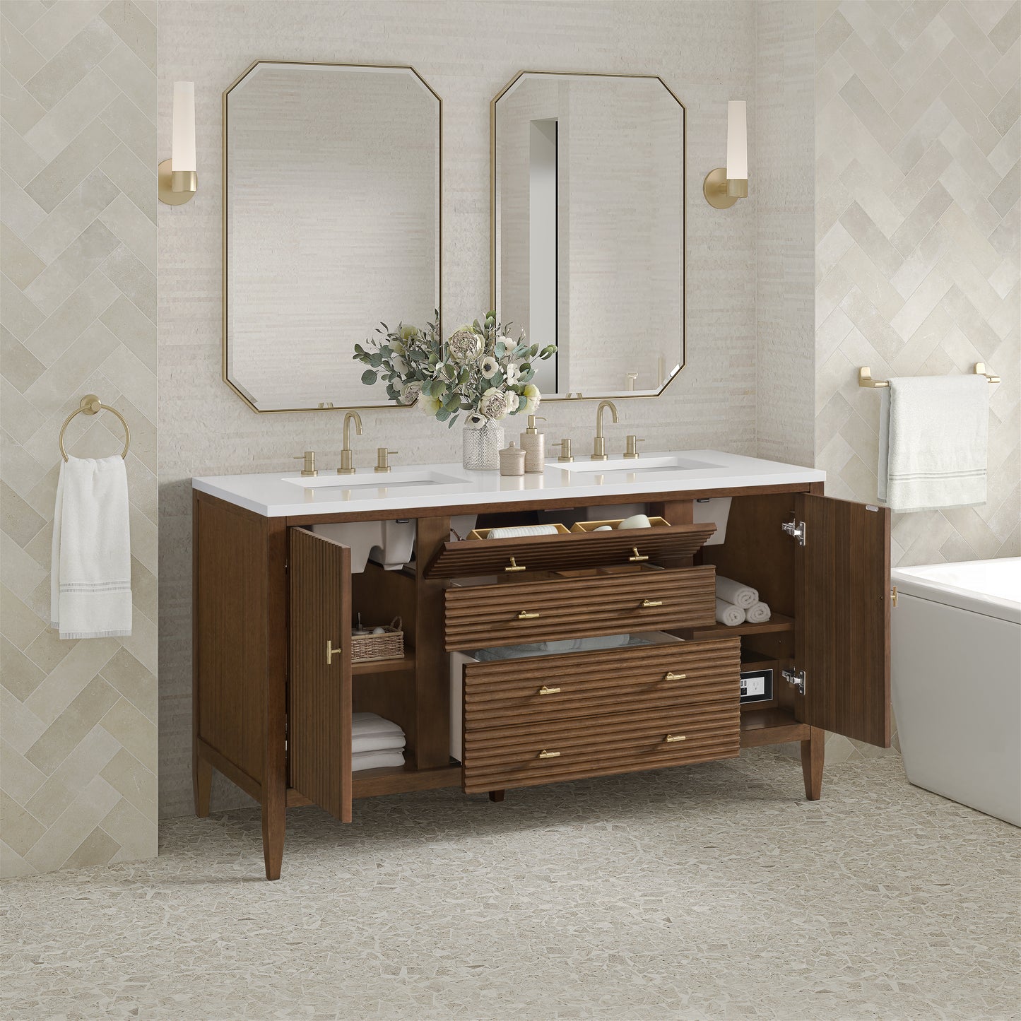 James Martin Myrrin 60" Double Vanity with 3 CM Countertop