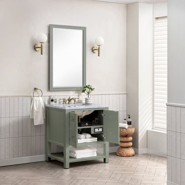 James Martin Breckenridge 30" Single Vanity, Smokey Celadon - Luxe Bathroom Vanities