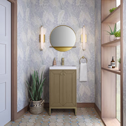 James Martin Chianti Single Vanity with White Glossy Composite Stone Top