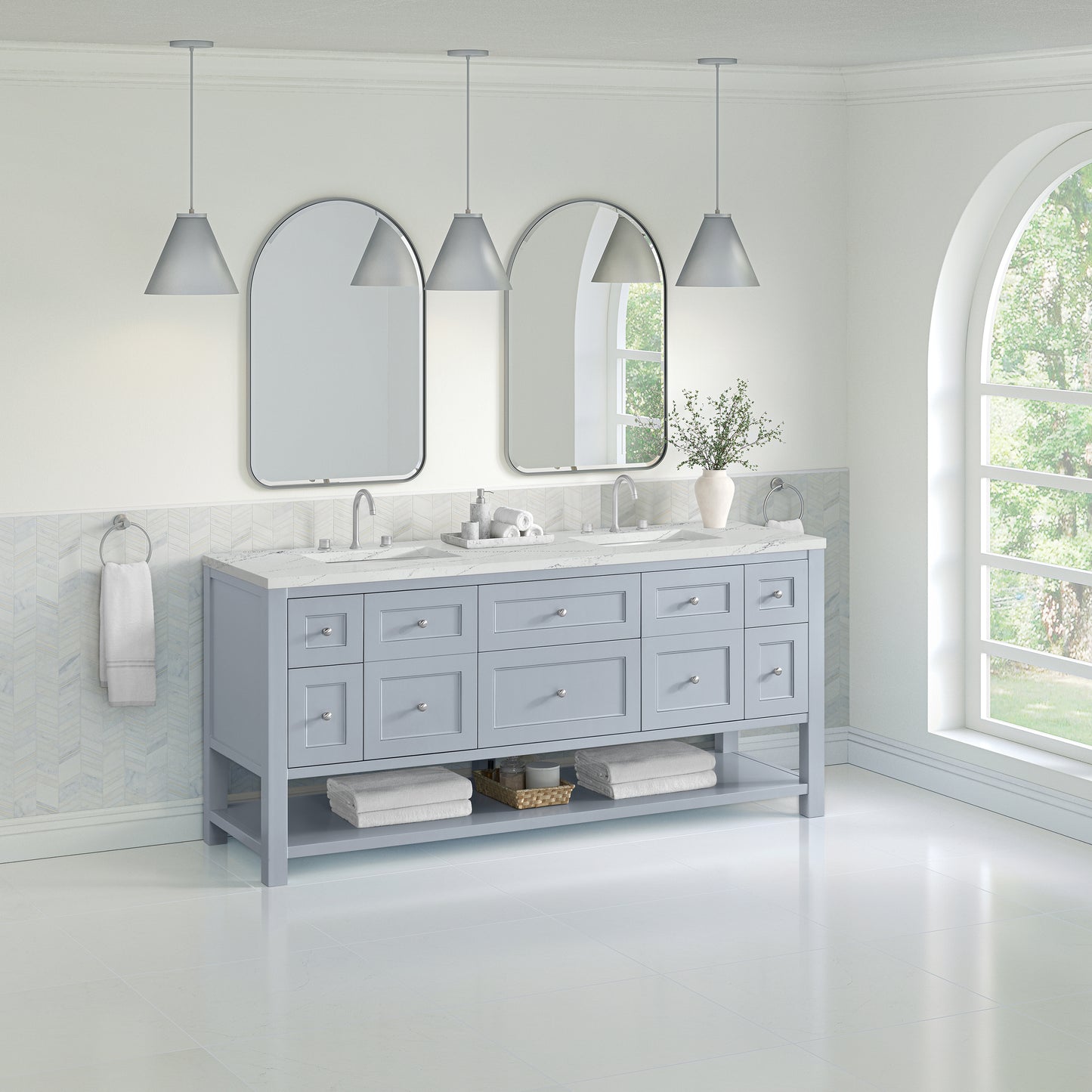 James Martin Breckenridge 72" Double Vanity w/ 3 CM Countertop