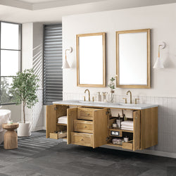 James Martin Laurent 72" Double Vanity with 3 CM Countertop & FreePower Wireless Charger