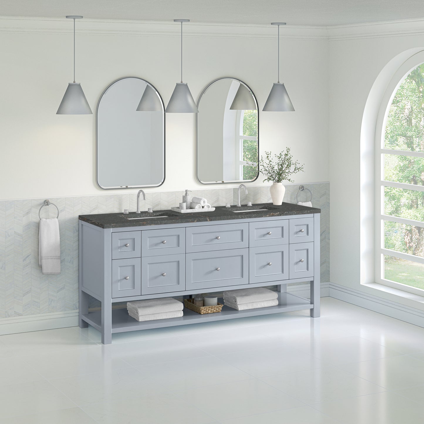 James Martin Breckenridge 72" Double Vanity w/ 3 CM Countertop