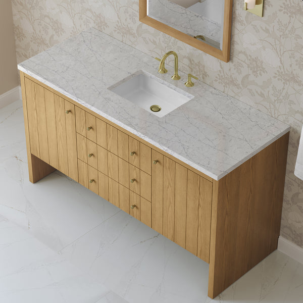 James Martin Hudson 60" Single Vanity with 3 CM Countertop & FreePower Wireless Charger
