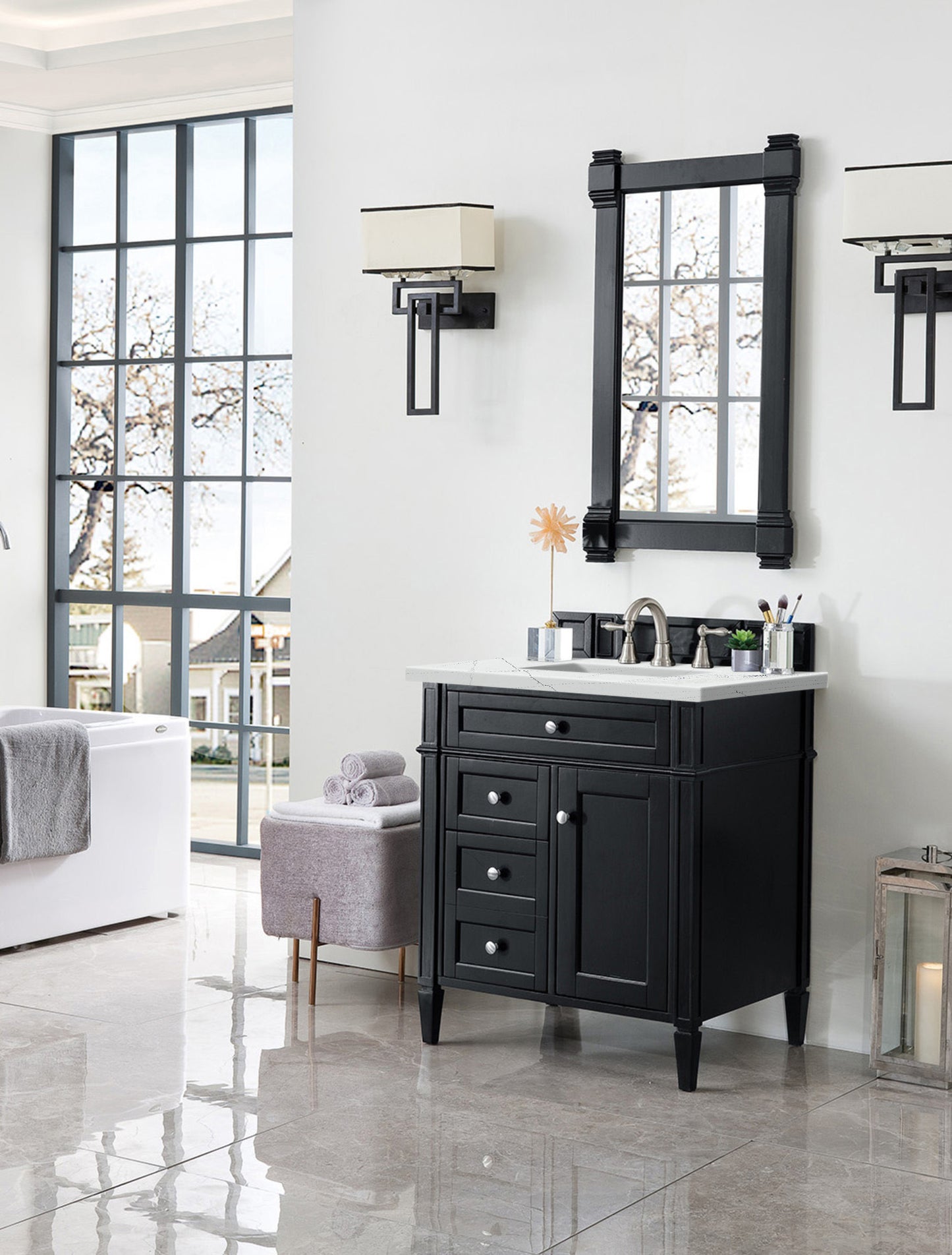 James Martin Brittany 30" Single Vanity with 3 CM Countertop