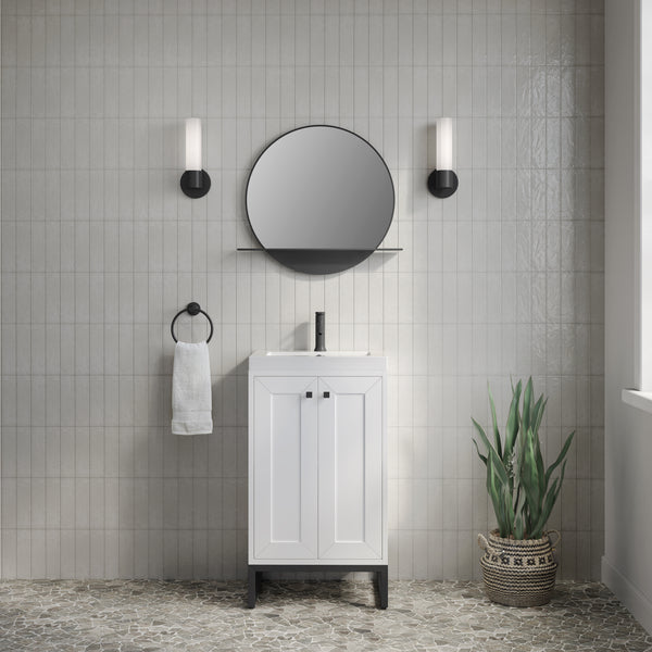James Martin Chianti Single Vanity with White Glossy Composite Stone Top