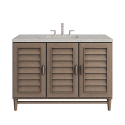 James Martin Portland 48" Single Vanity Whitewashed Walnut with 3 CM Countertop & FreePower Wireless Charger