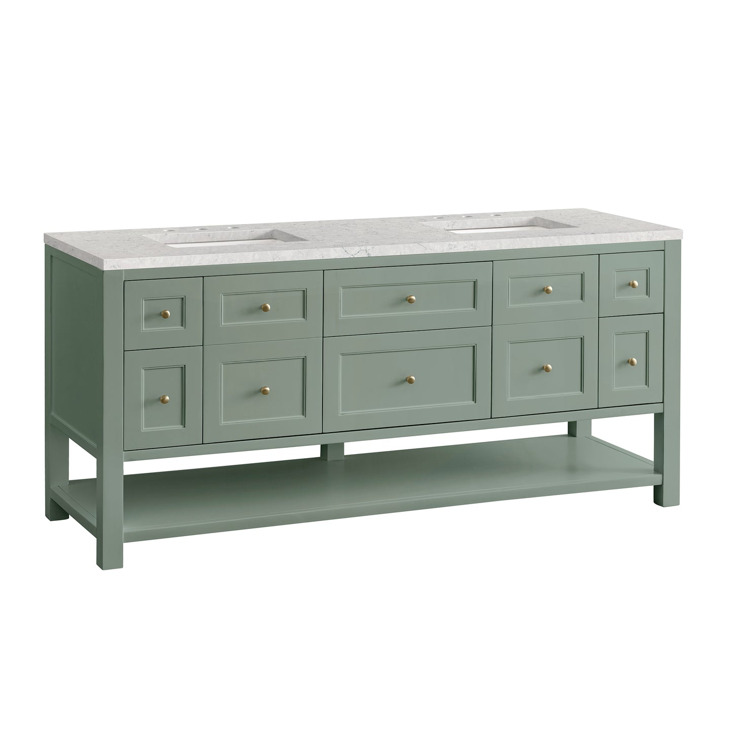 James Martin Breckenridge 72" Double Vanity w/ 3 CM Countertop