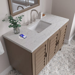 James Martin Portland 48" Single Vanity Whitewashed Walnut with 3 CM Countertop & FreePower Wireless Charger