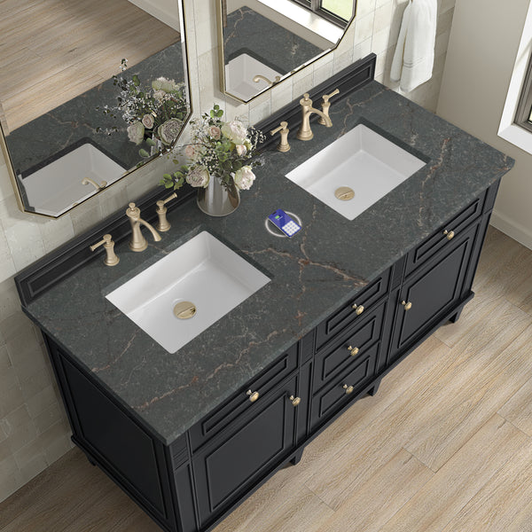 James Martin Lorelai 60" Double Vanity with 3 CM Countertop & FreePower Wireless Charger