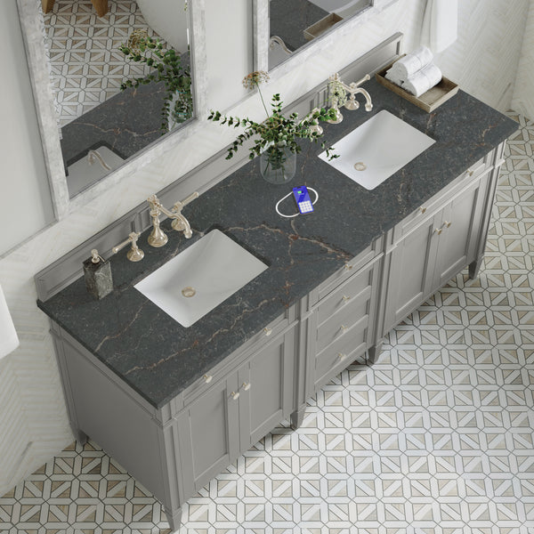 James Martin Brittany 72" Double Vanity with 3 CM Countertop & FreePower Wireless Charger