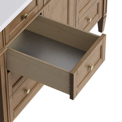 James Martin Brittany 48" Single Vanity with Single Hole 3 CM White Zeus Quartz Top & Backsplash