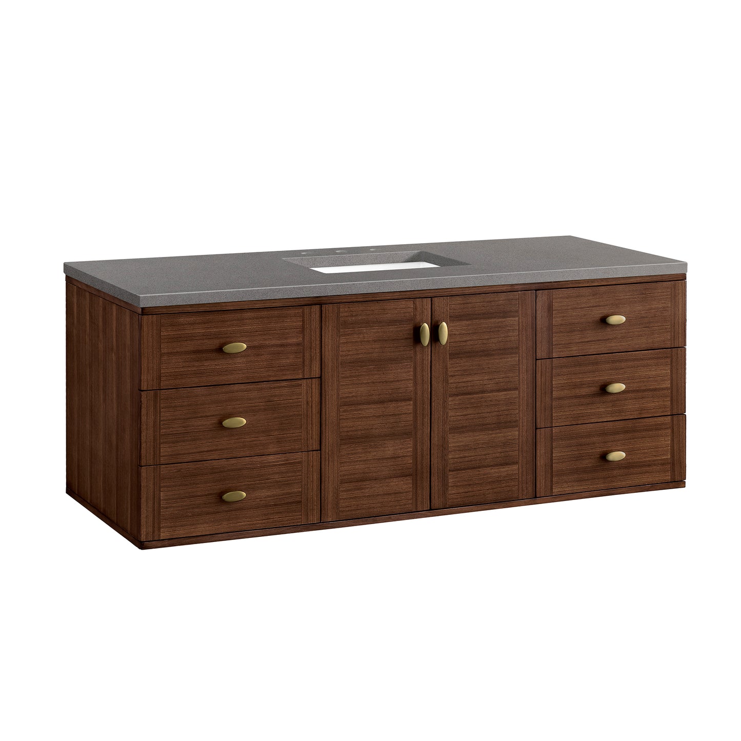 James Martin Amberly 60" Single Vanity, Mid-Century Walnut