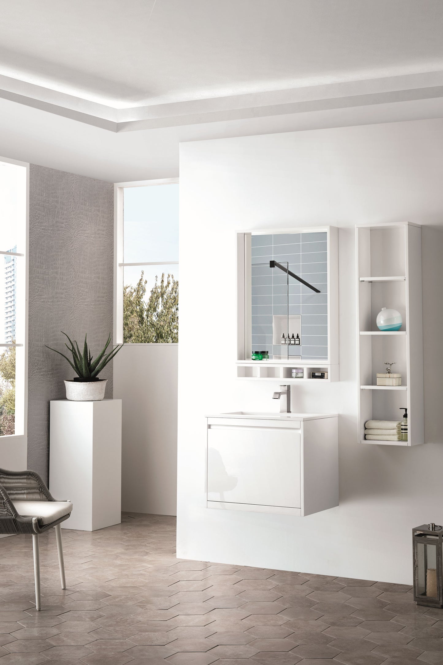 James Martin Mantova 23.6" Single Vanity with Composite Stone Top - Luxe Bathroom Vanities