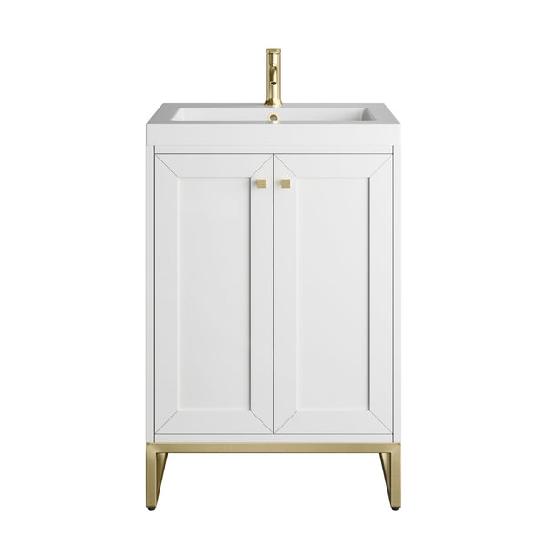 James Martin Chianti Single Vanity with White Glossy Composite Stone Top