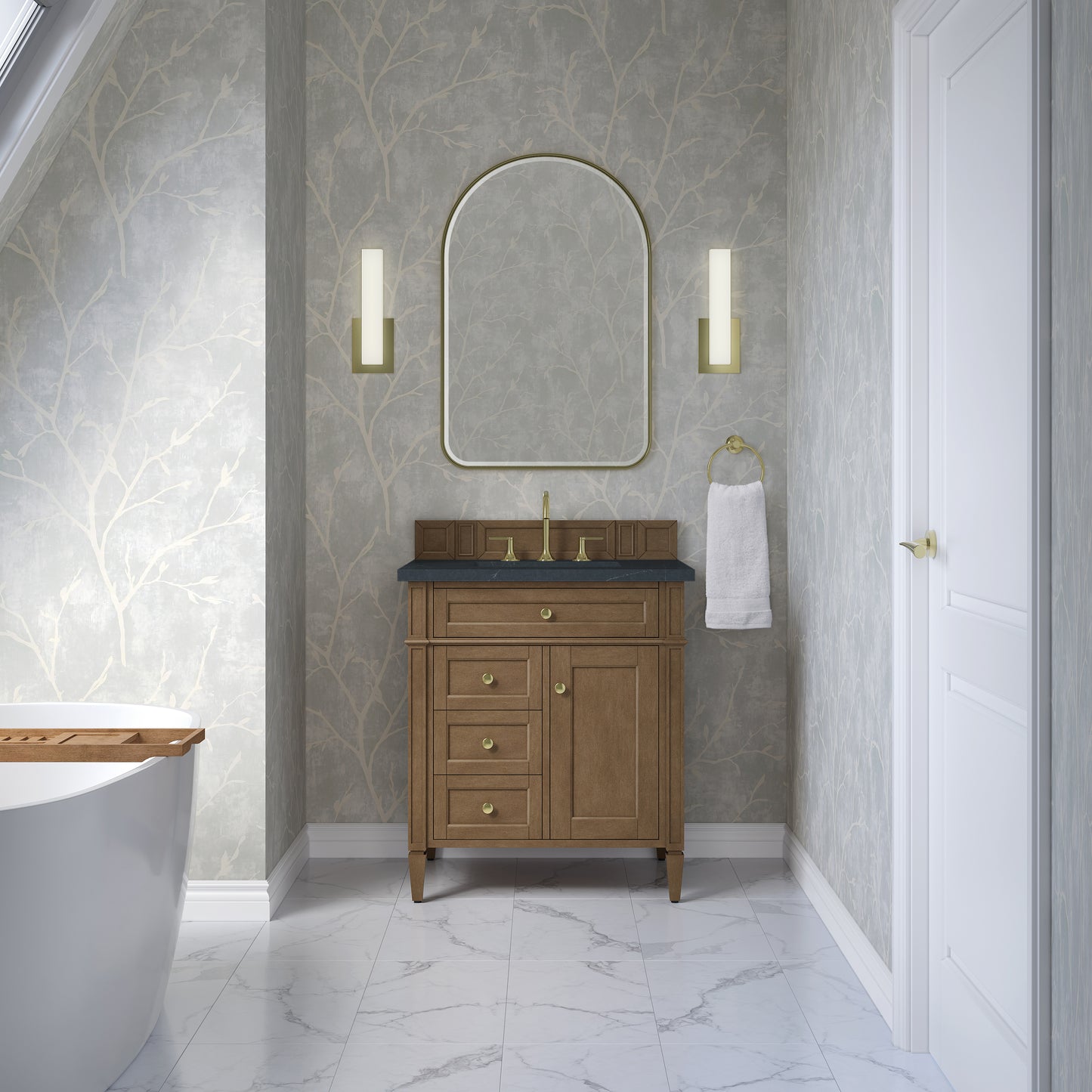 James Martin Brittany 30" Single Vanity with 3 CM Countertop