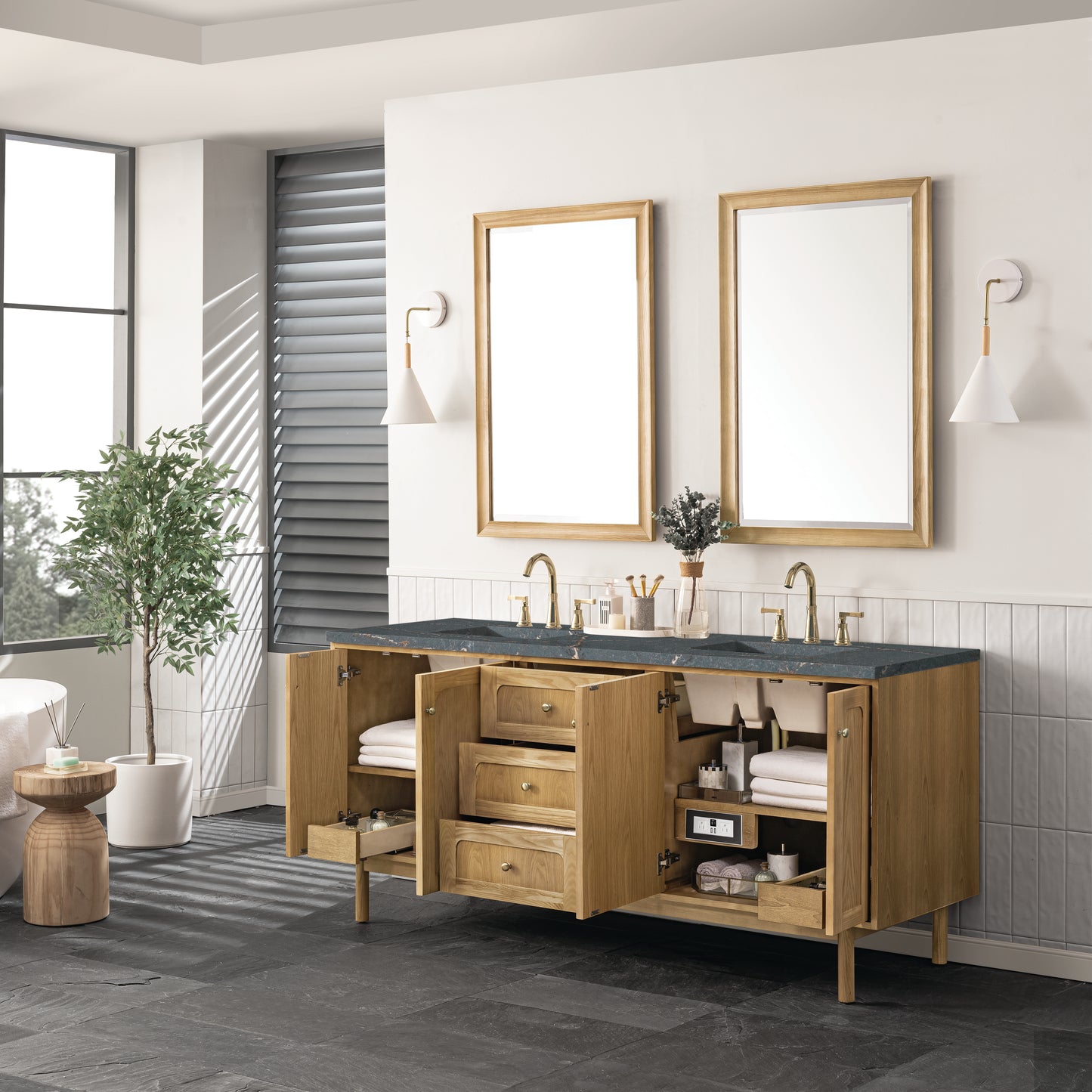 James Martin Laurent 72" Double Vanity with 3 CM Countertop