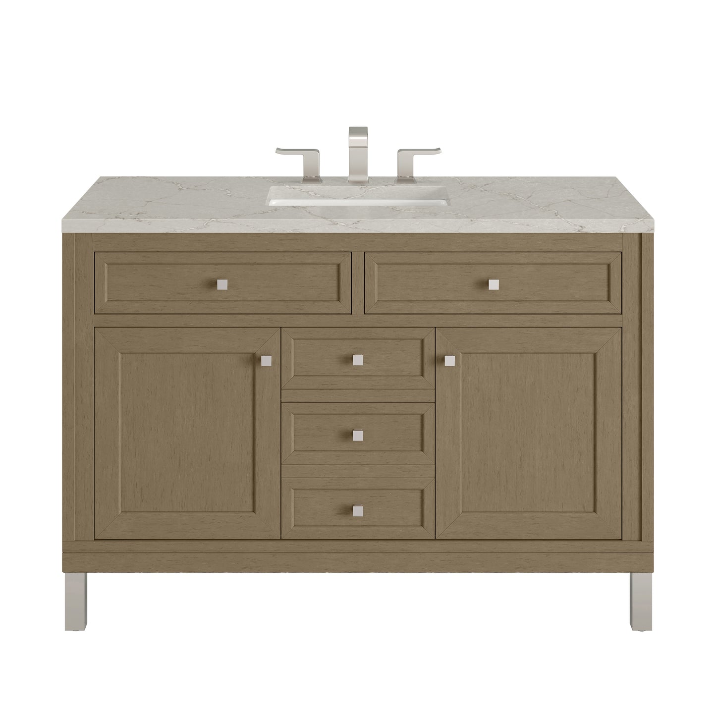 James Martin Chicago 48" Single Vanity with 3 CM Countertop & FreePower Wireless Charger