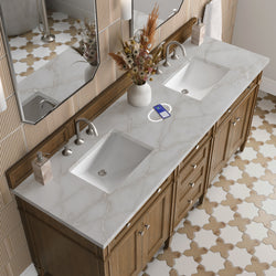 James Martin Brittany 72" Double Vanity with 3 CM Countertop & FreePower Wireless Charger