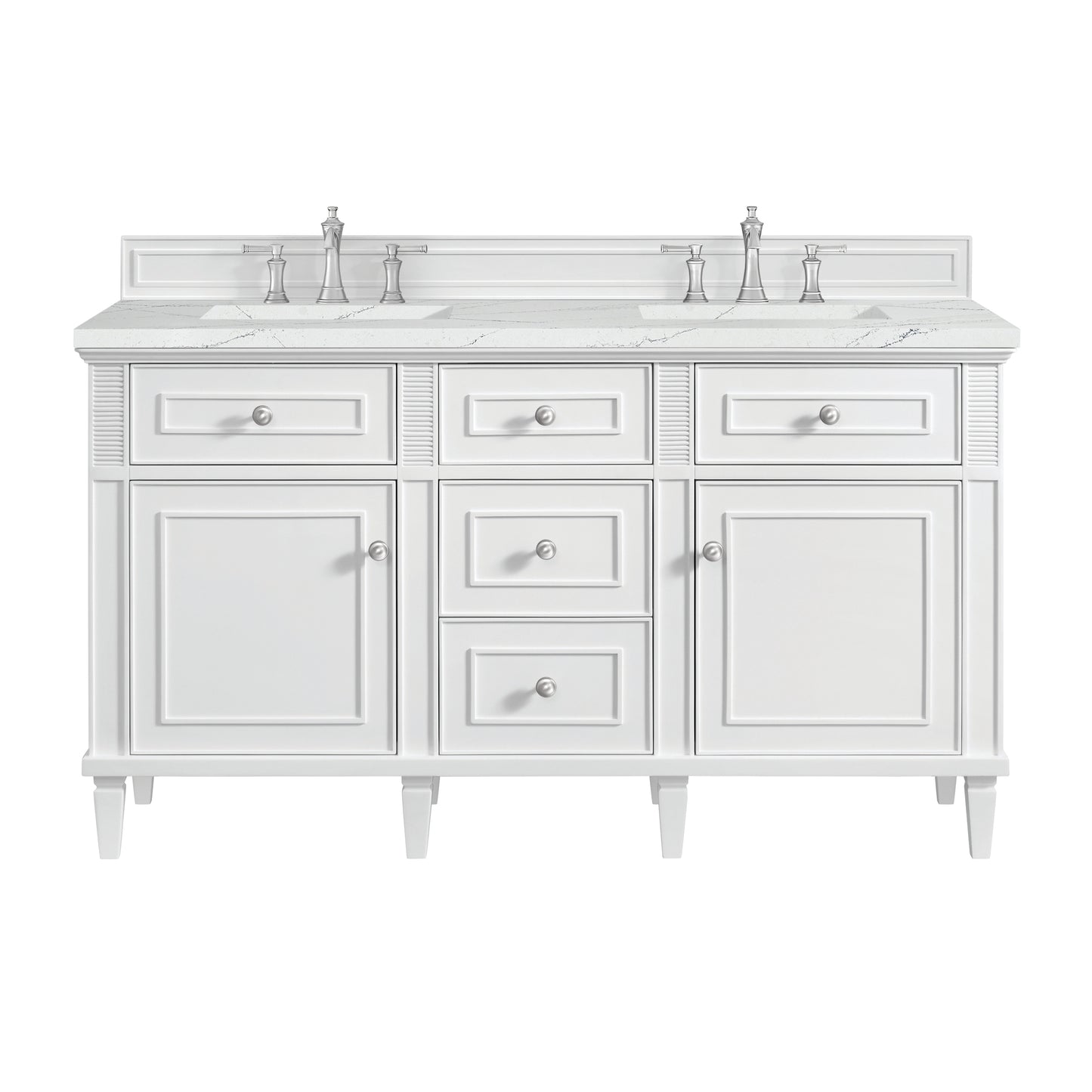 James Martin Lorelai 60" Double Vanity with 3 CM Countertop & FreePower Wireless Charger