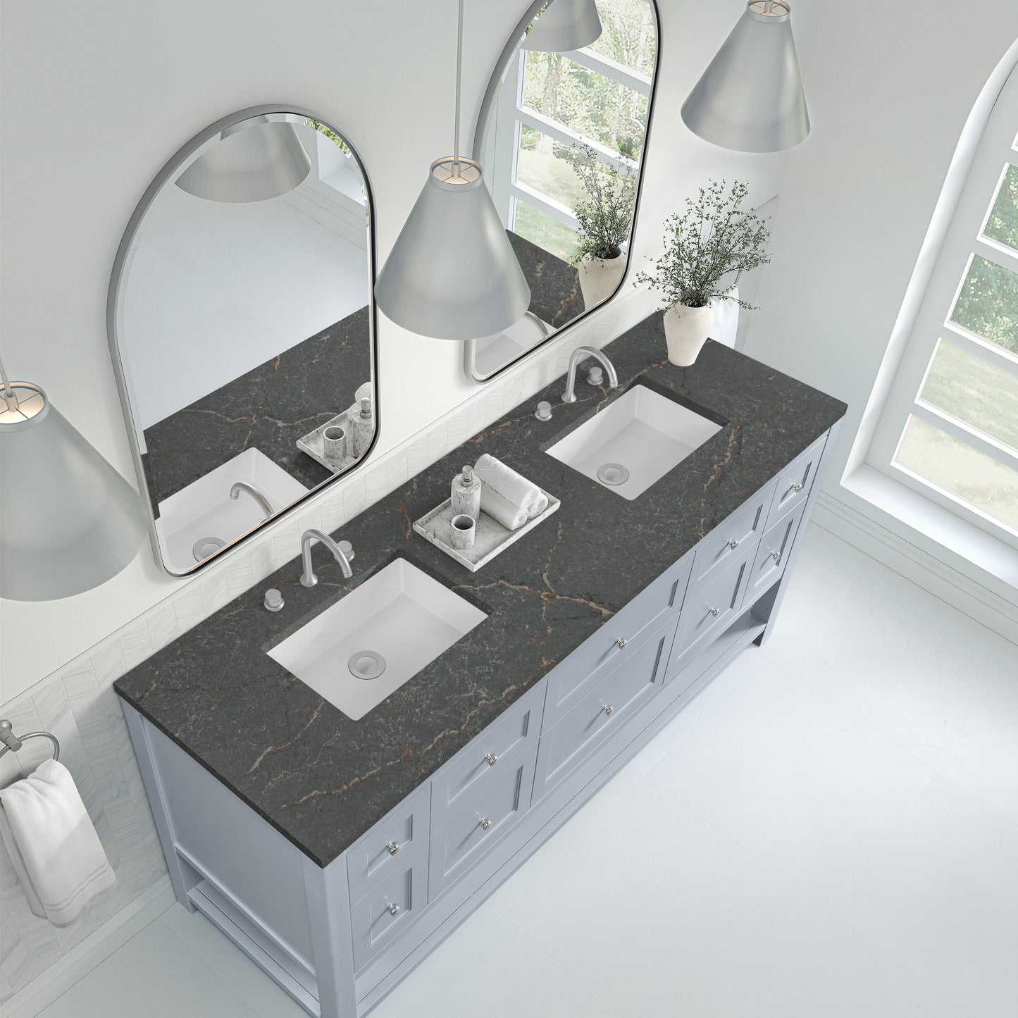 James Martin Breckenridge 72" Double Vanity w/ 3 CM Countertop