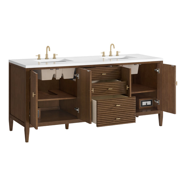 James Martin Myrrin 72" Double Vanity with 3 CM Countertop