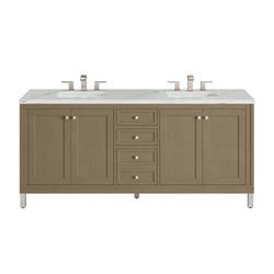 James Martin Chicago 72" Double Vanity with 3 CM Countertop & FreePower Wireless Charger
