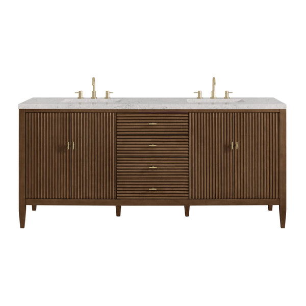 James Martin Myrrin 72" Double Vanity with 3 CM Countertop & FreePower Wireless Charger