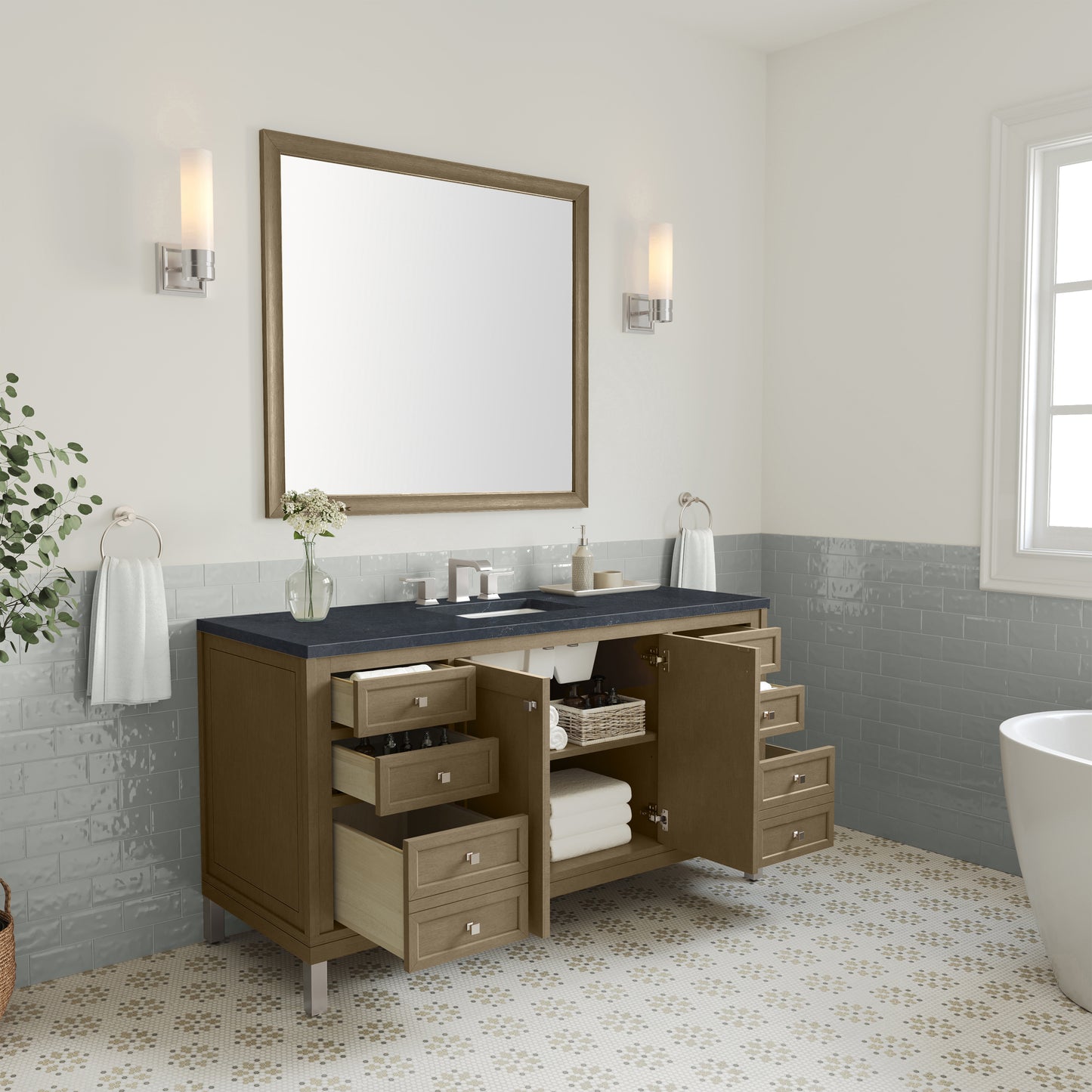 James Martin Chicago 60" Single Vanity with 3 CM Countertop