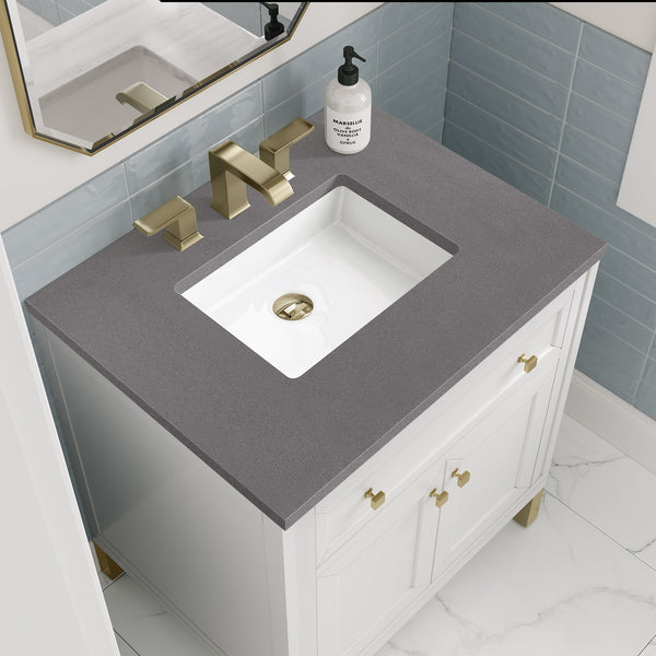 James Martin Chicago 30" Single Vanity in Glossy White - Luxe Bathroom Vanities