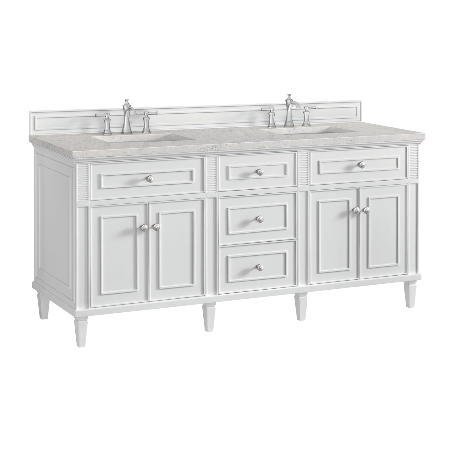 James Martin Lorelai 72" Double Vanity with 3 CM Countertop & FreePower Wireless Charger