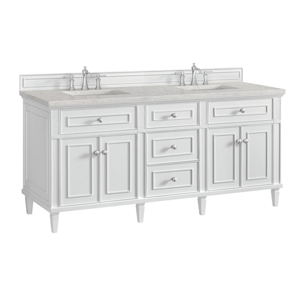 James Martin Lorelai 72" Double Vanity with 3 CM Countertop & FreePower Wireless Charger