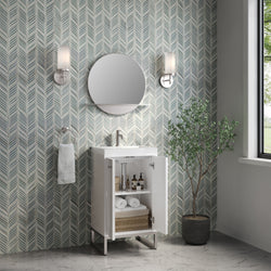 James Martin Chianti Single Vanity with White Glossy Composite Stone Top