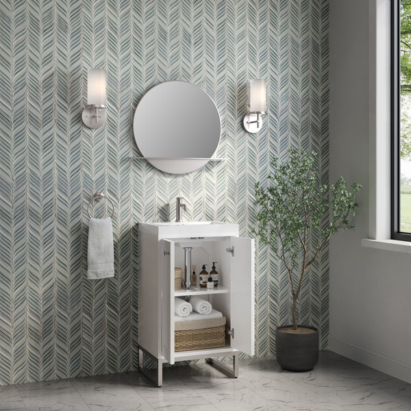 James Martin Chianti Single Vanity with White Glossy Composite Stone Top