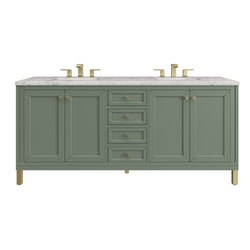 James Martin Chicago 72" Double Vanity with 3 CM Countertop