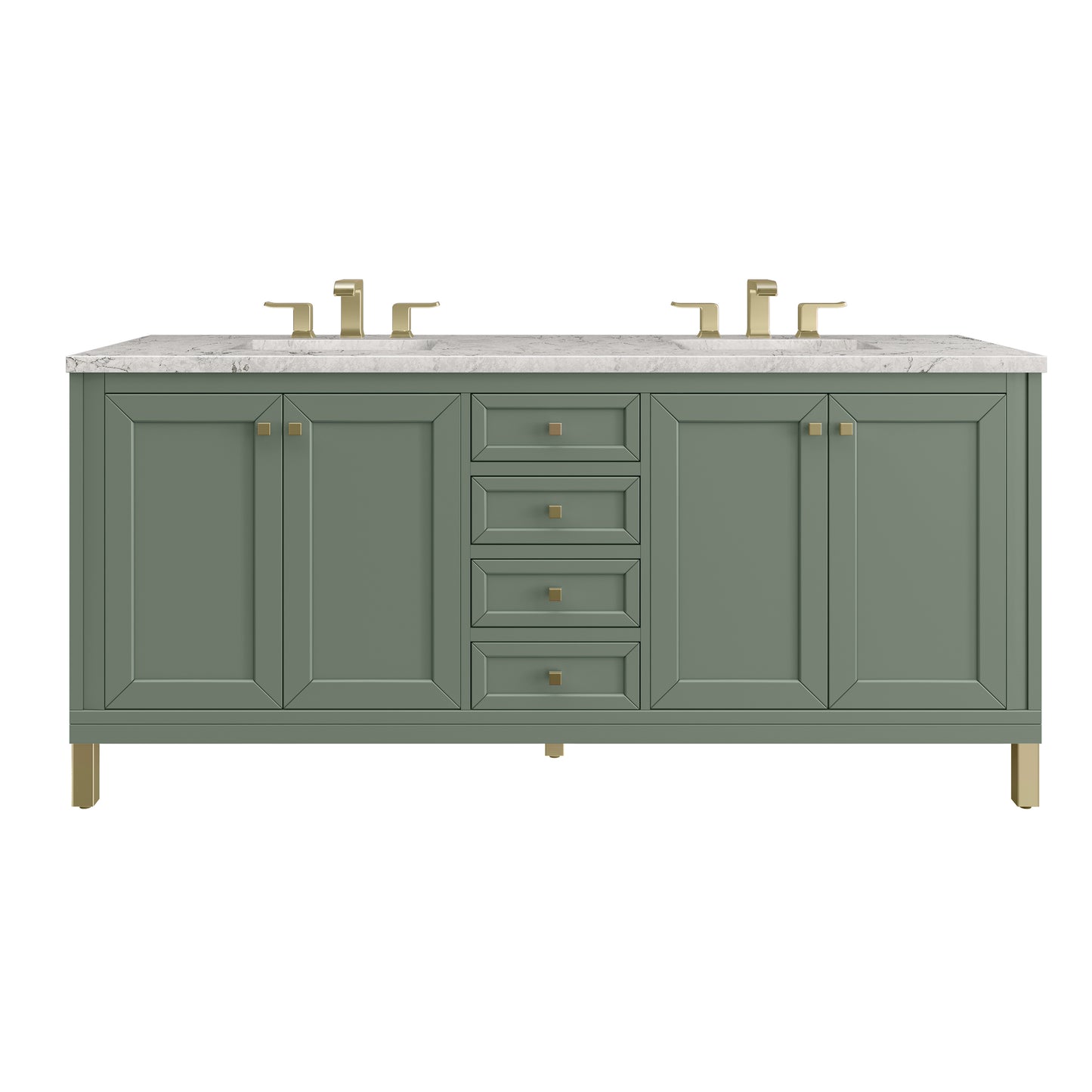 James Martin Chicago 72" Double Vanity with 3 CM Countertop & FreePower Wireless Charger