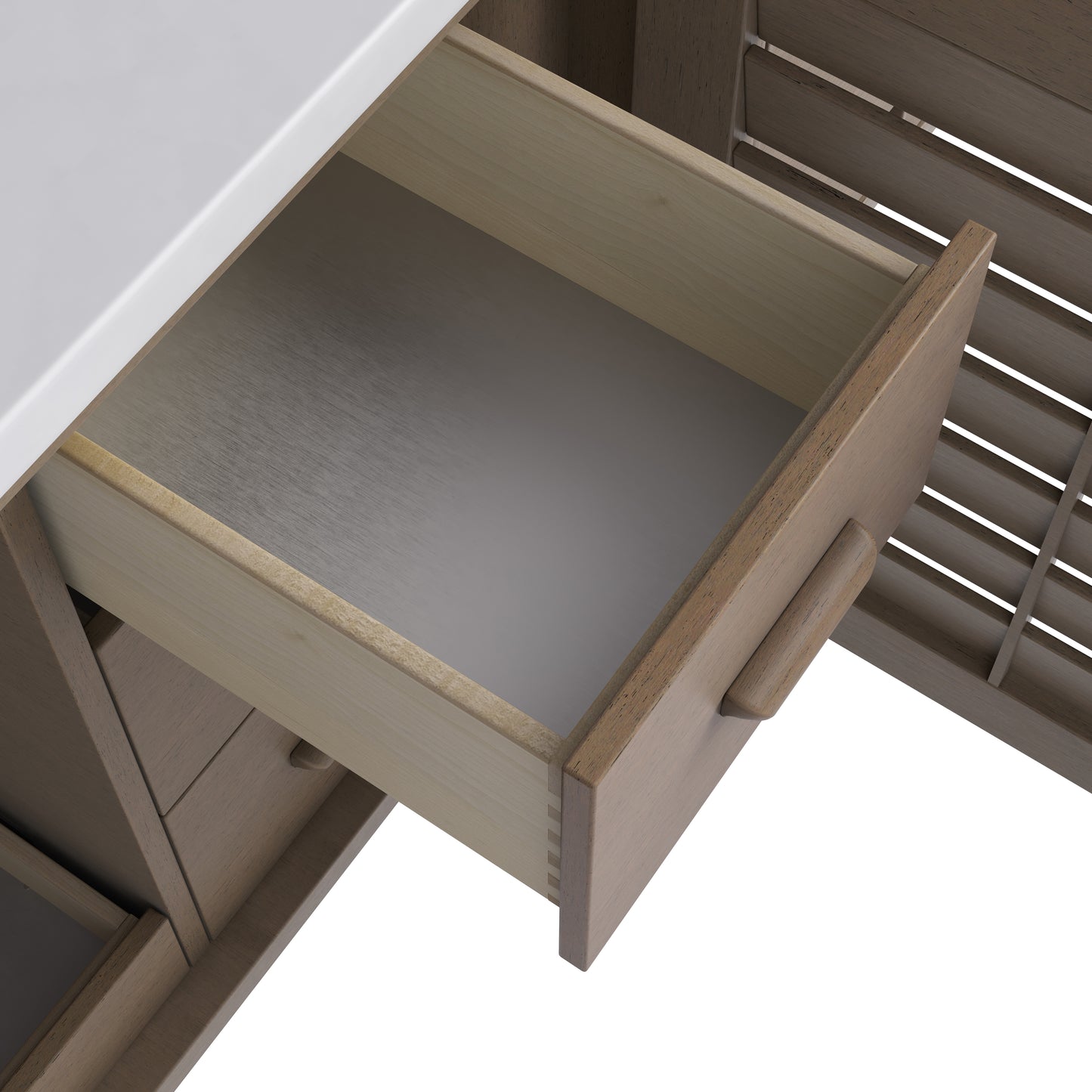 James Martin Portland 72" Double Vanity Whitewashed Walnut with Single Hole 3 CM White Zeus Silestone Top & Backsplash