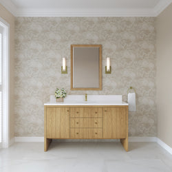 James Martin Hudson 60" Single Vanity with Single Hole 3 CM White Zeus Silestone Top and Matching Backsplash