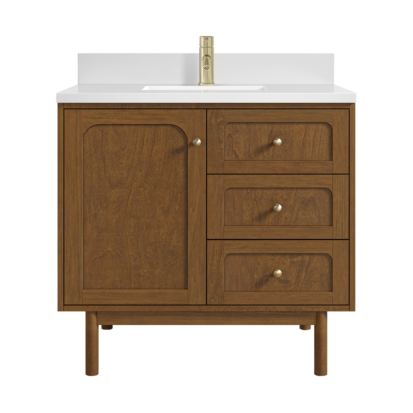 James Martin Laurent 36" Single Vanity with Single Hole 3 CM Countertop and Matching Backsplash
